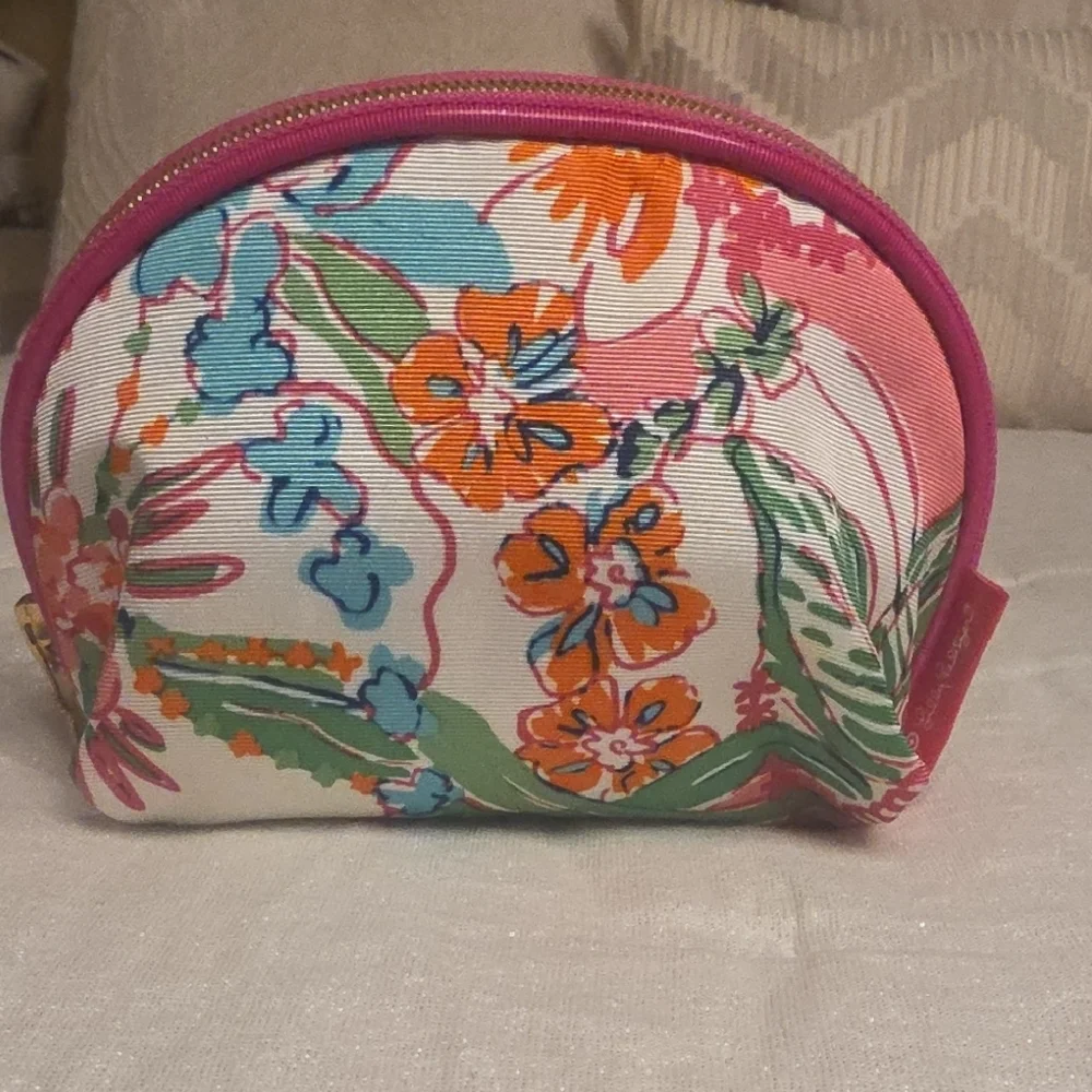 Lilly Pulitzer Floral Cosmetic Pouch - Pink, Orange, Yellow, Green, Blue 6.5×5